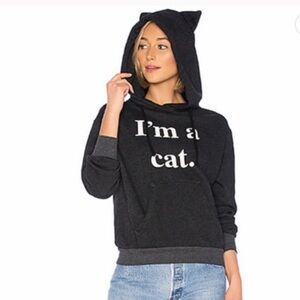 Wildfox I'm a Cat Hoodie with Ears, Size Medium